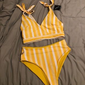 💛 Yellow Striped Bikini 💛